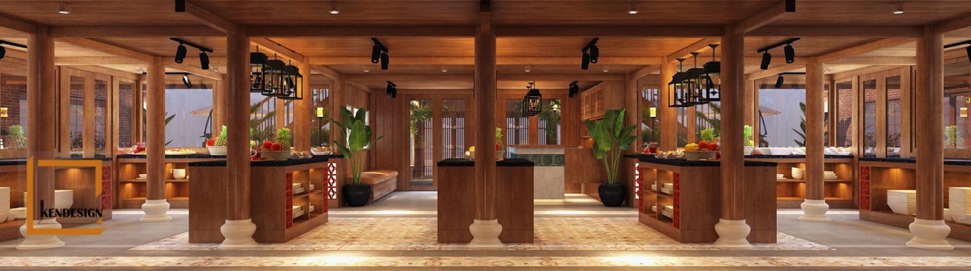 Thiết kế nhà hàng Sóc Sơn lấy cảm hứng từ nhà sàn gỗ