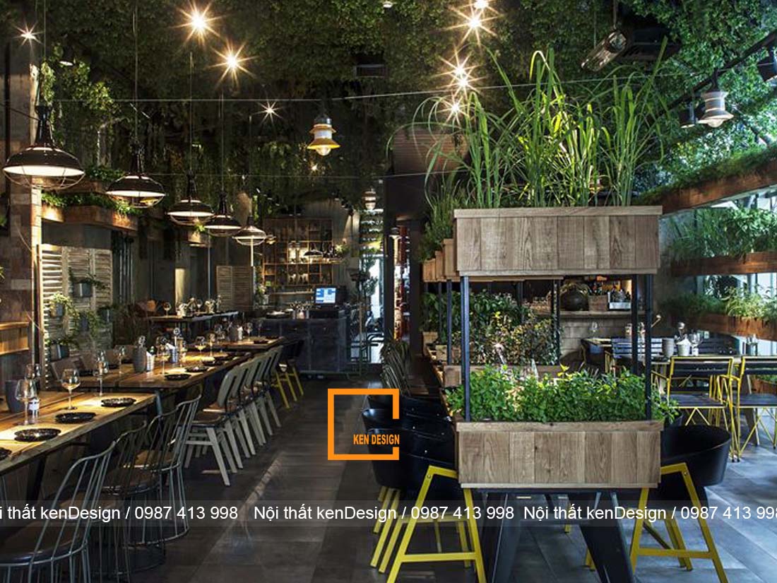 cach trang tri thiet ke nha hang bang cay xanh an tuong 1 - Cách trang trí thiết kế nhà hàng bằng cây xanh độc đáo