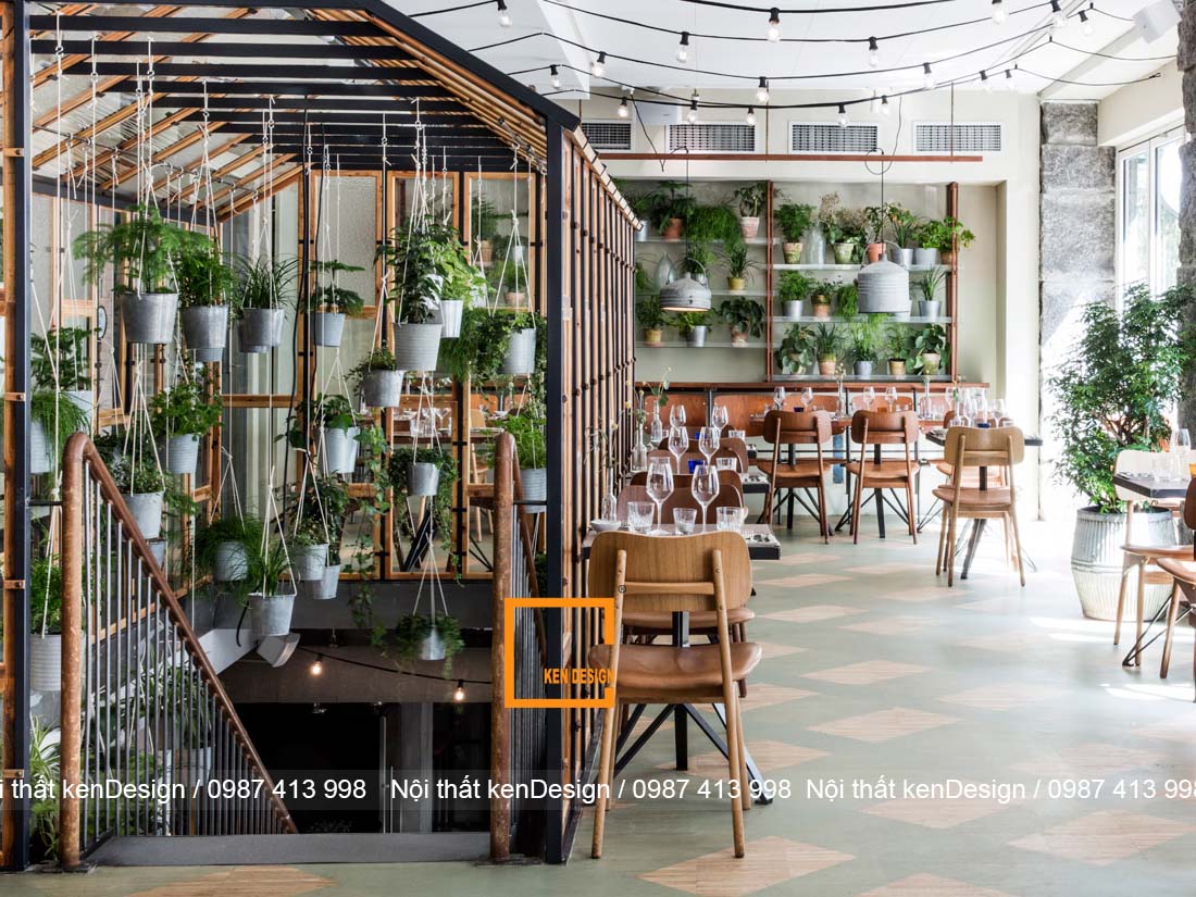 cach trang tri thiet ke nha hang bang cay xanh an tuong 2 - Cách trang trí thiết kế nhà hàng bằng cây xanh độc đáo