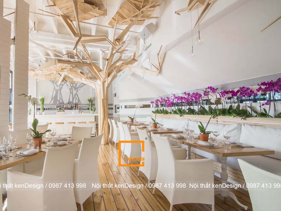 cach thiet ke nha hang phong cach hien dai voi go va cay xanh 4 - Thiết kế nhà hàng phong cách hiện đại với gỗ và cây xanh