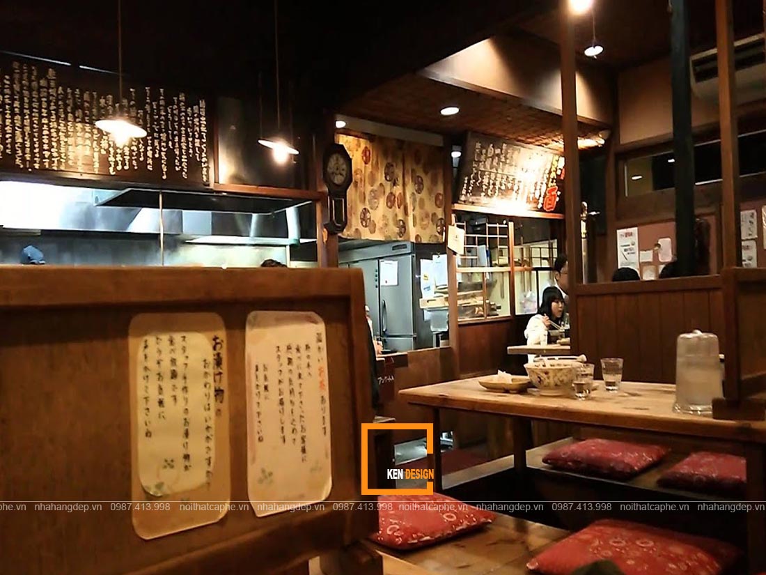 Sử dụng màu sắc ánh sáng hợp lý trong thiết kế nhà hàng Nhật Bản