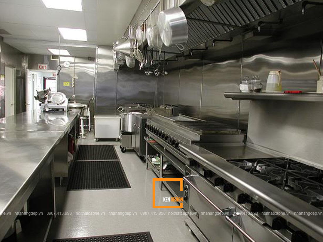 Thiết kế nhà hàng hải sản với không gian bếp đảm bảo tính thẩm mỹ, công năng