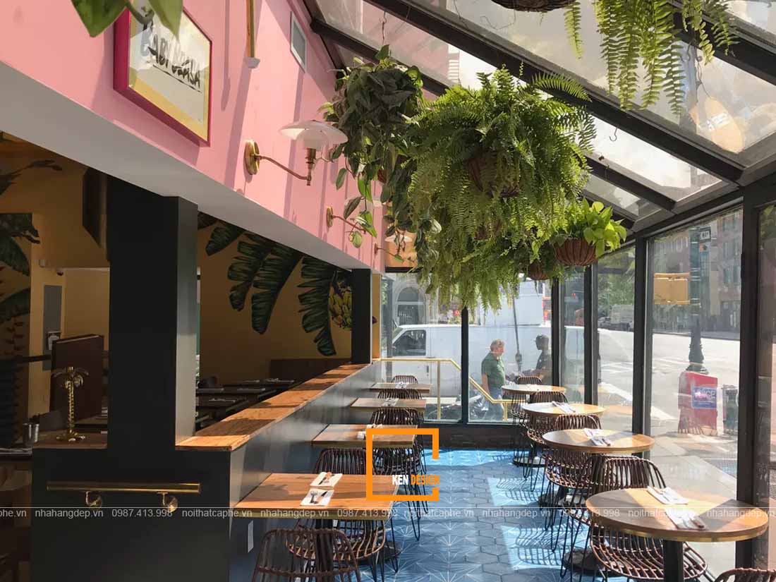 Thiết kế nhà hàng ăn nhanh phong cách Tropical với không gian mở