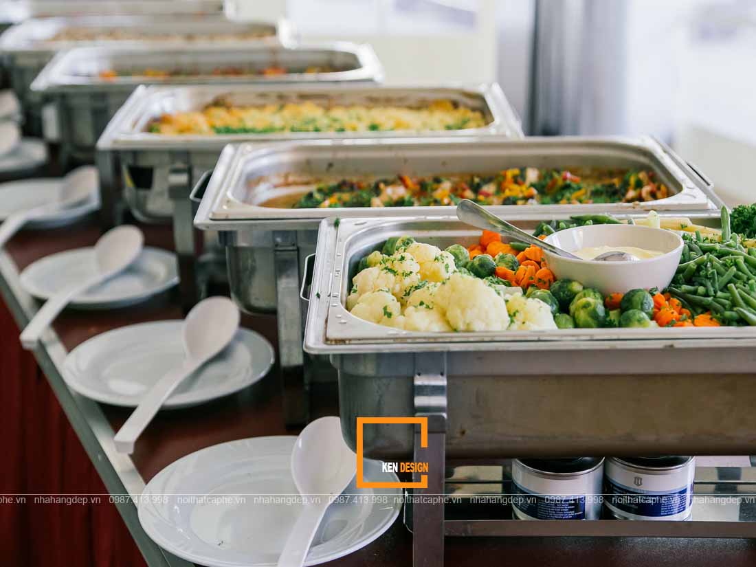 Sắp xếp thiết bị nhà hàng buffet đảm bảo thẩm mỹ công năng