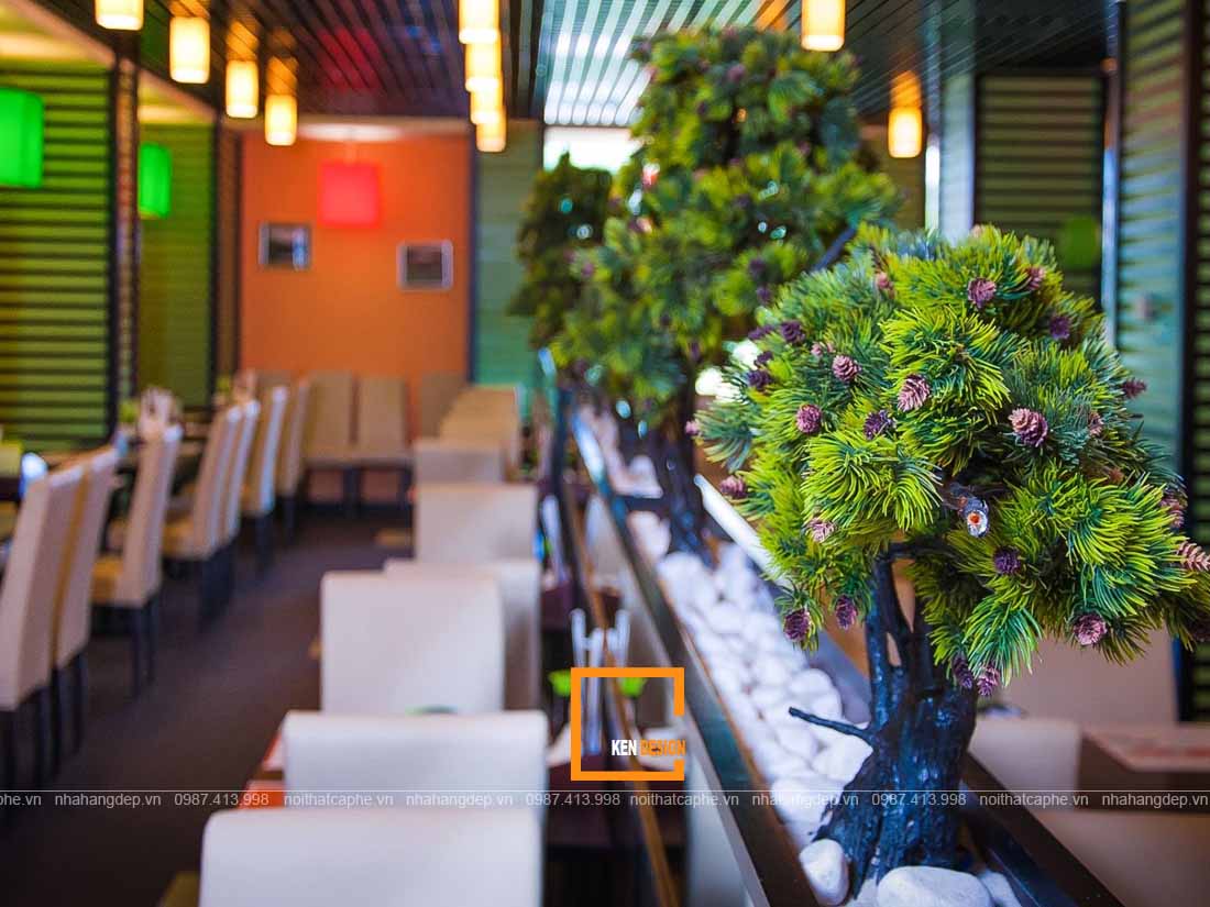 Trang trí thiết kế nhà hàng kiểu Nhật bằng cây xanh