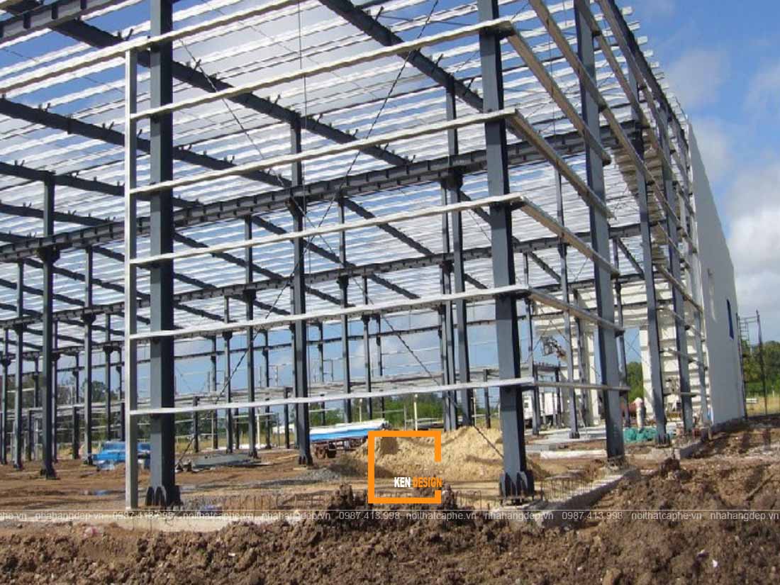 Thi công nhà hàng khung thép tiền chế chuẩn chỉnh