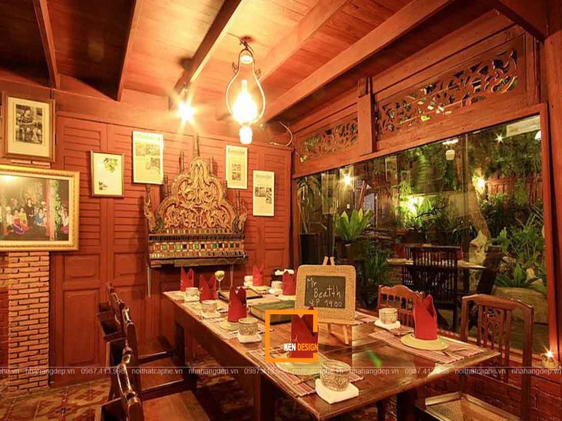 Thiết kế nhà hàng Thái Lan mang màu sắc đặc trưng
