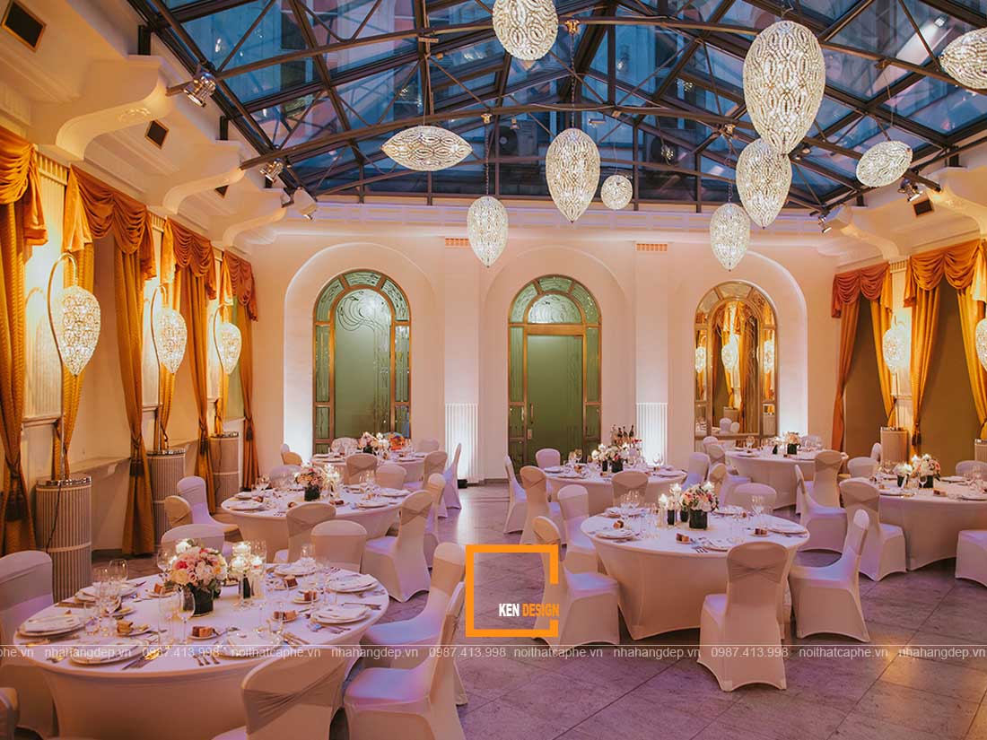 Không gian chung thiết kế nhà hàng tiệc cưới