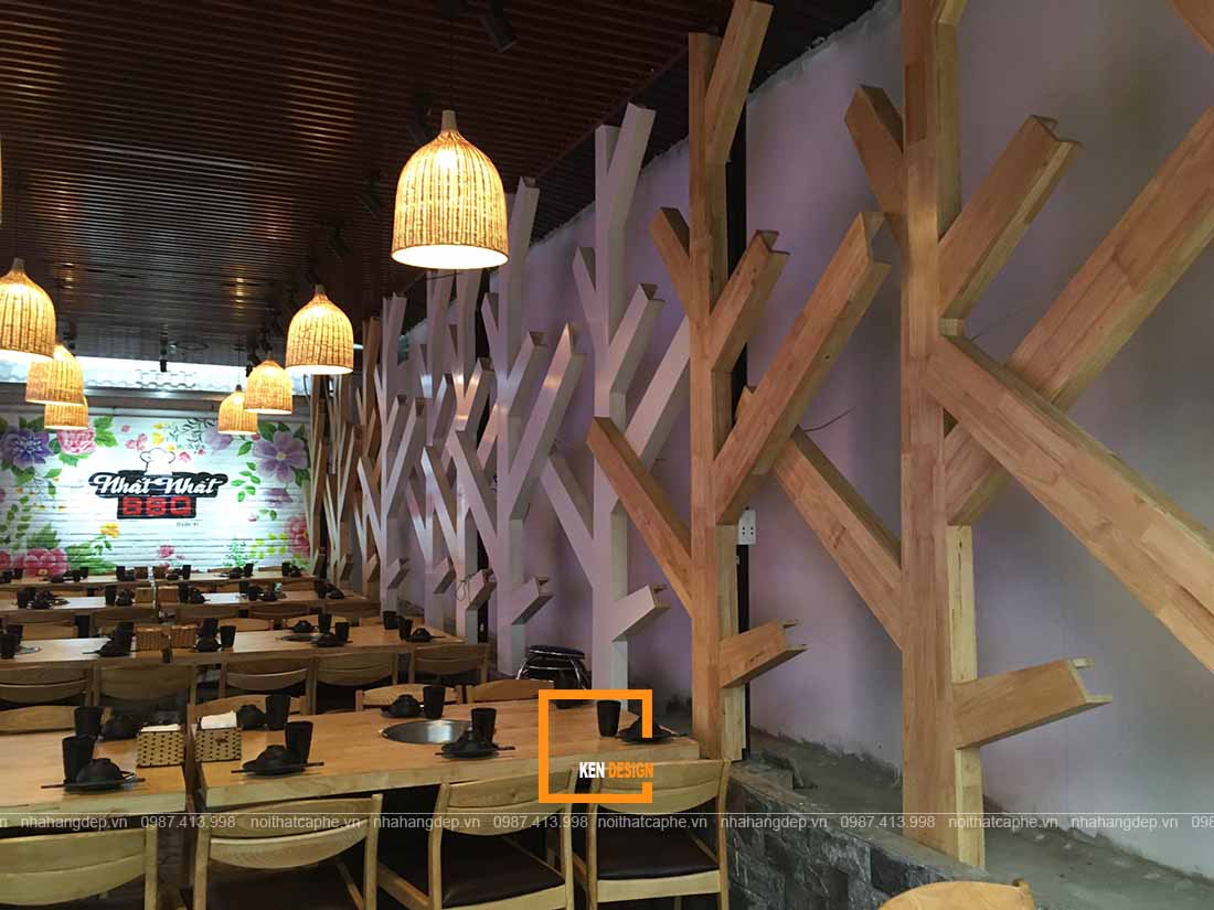 Thi Công Nhà Hàng Lẩu Nướng Tranh Trí