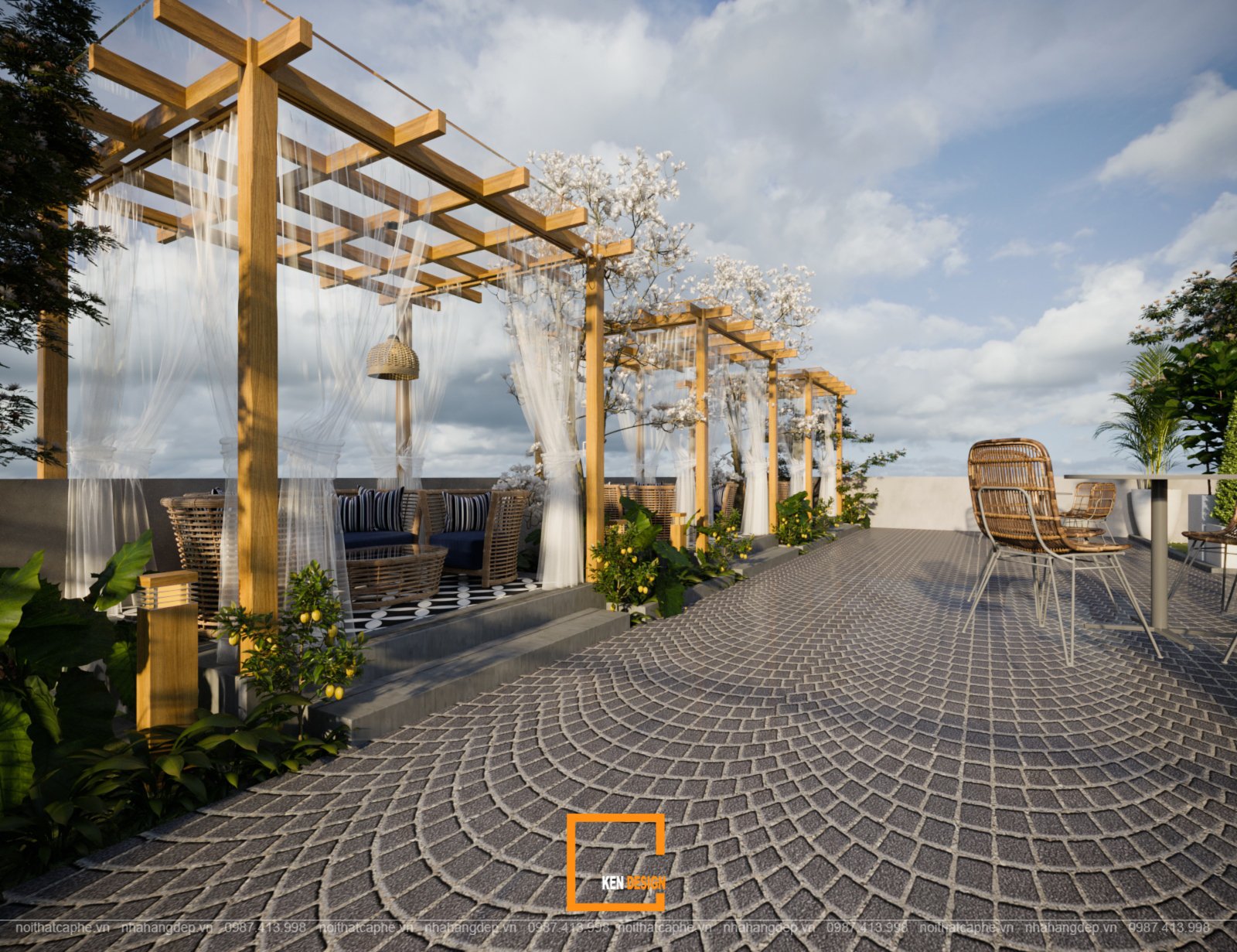 mau thiet ke quan cafe khong gian xanh 39 - Tham khảo 3 mẫu quán cafe không gian xanh của KenDesign