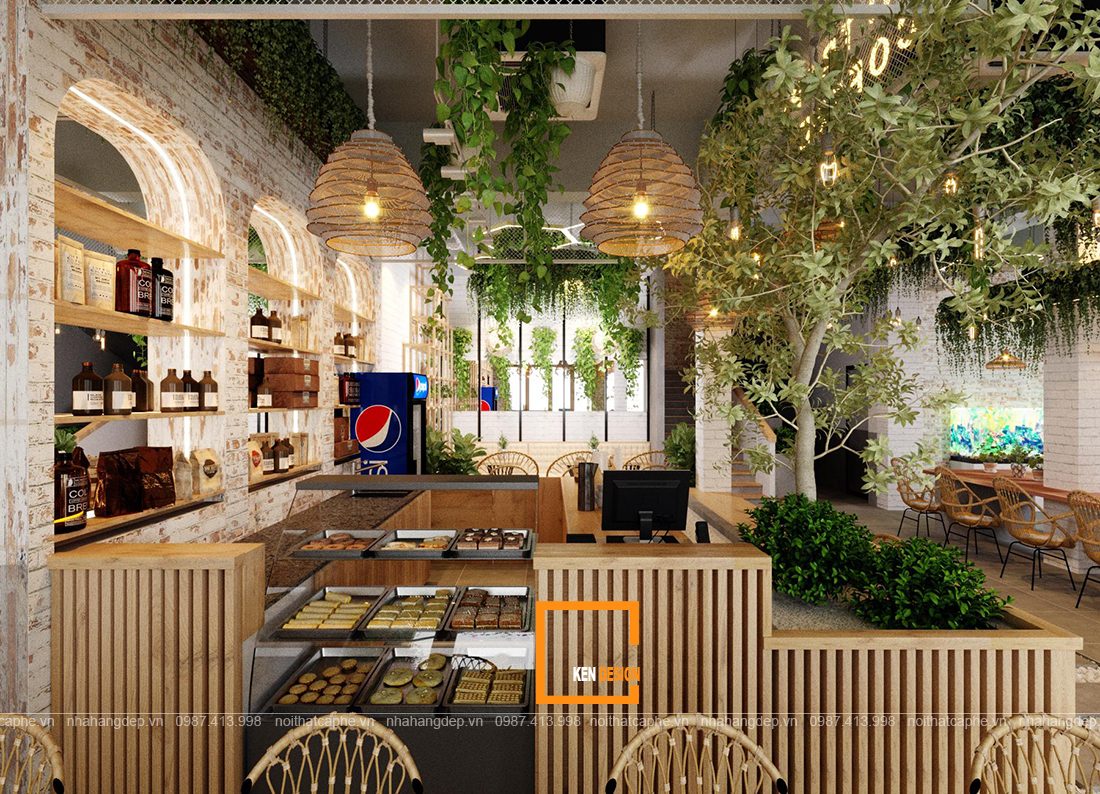 mau thiet ke quan cafe khong gian xanh 7 - Tham khảo 3 mẫu quán cafe không gian xanh của KenDesign