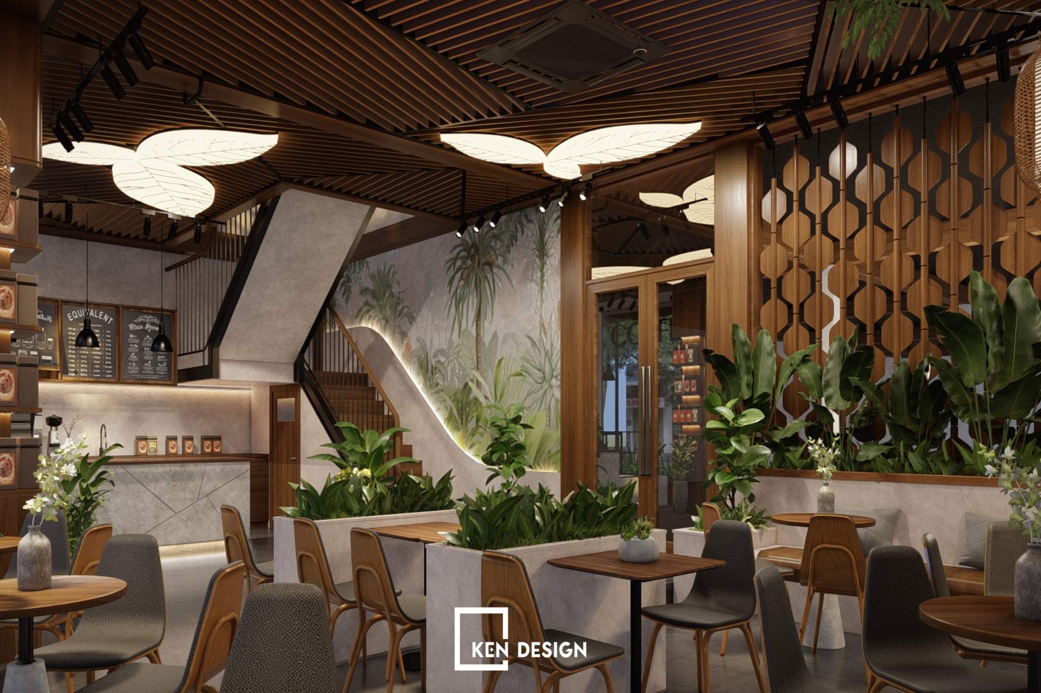 Thiết kế tổ hợp nhà hàng và cafe tại Hưng Yên