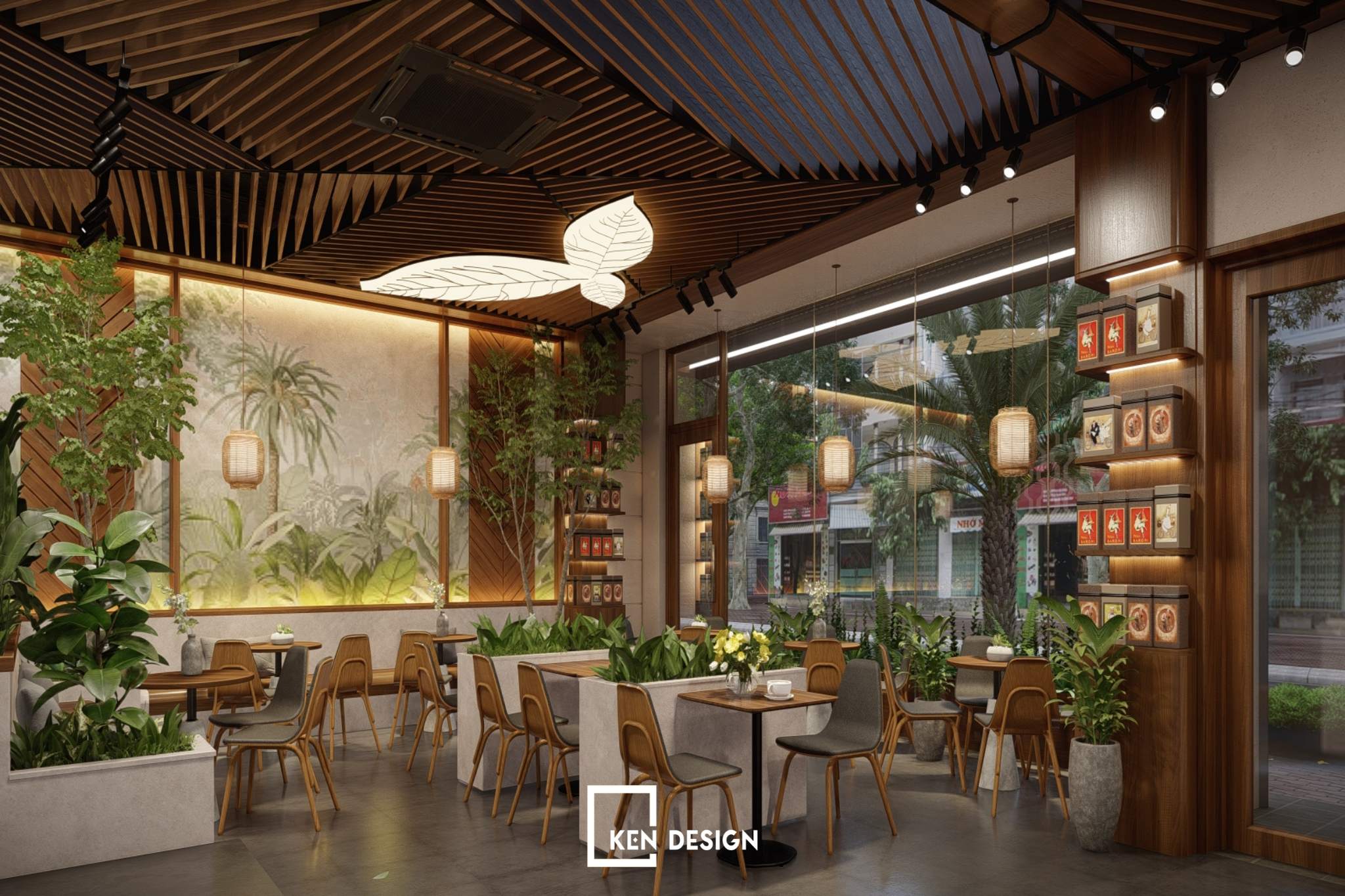 Thiết kế tổ hợp nhà hàng và cafe tại Hưng Yên