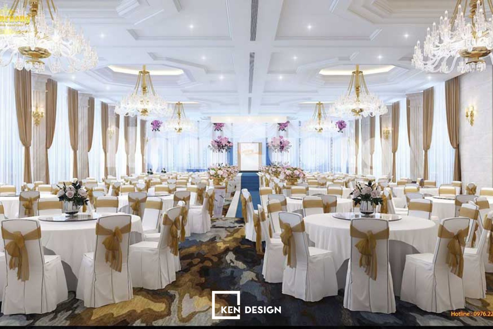 Thiết kế nội thất nhà hàng tiệc cưới