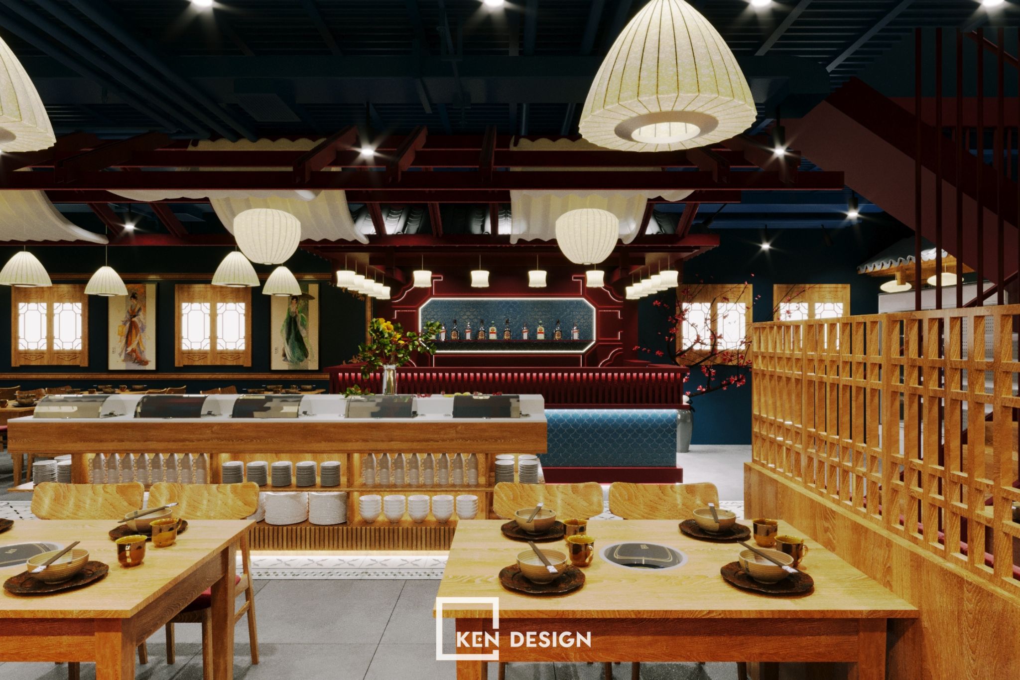 Trang trí thiết kế nhà hàng Chuan Yue Shi Kong 