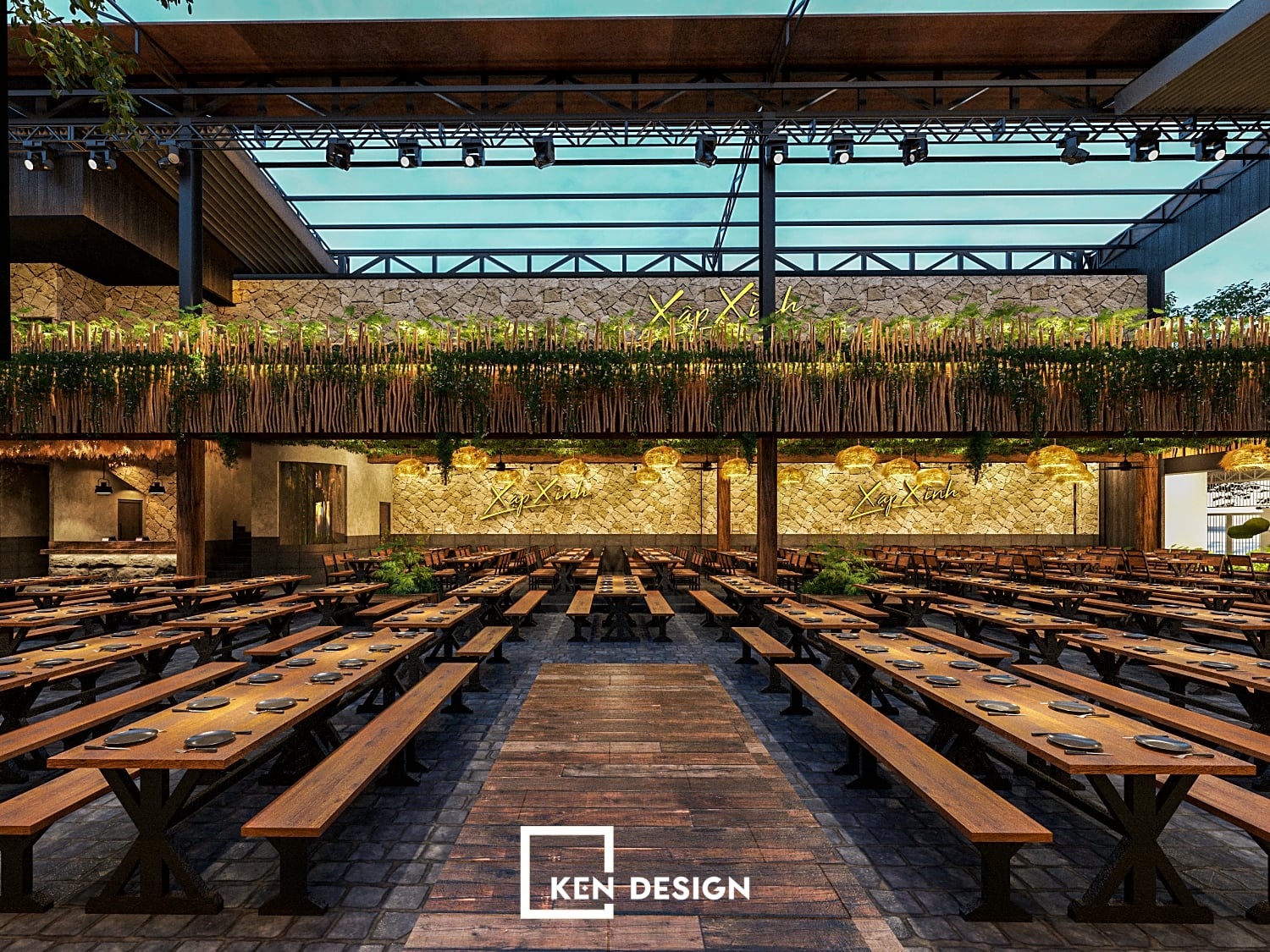 Thiet Ke Nha Hang Beer Garden Xap Xinh Tai Hai Phong Phong Cach Tropical Industrial 11
