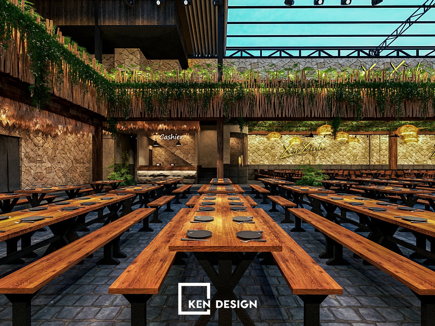 Thiet Ke Nha Hang Beer Garden Xap Xinh Tai Hai Phong Phong Cach Tropical Industrial 12