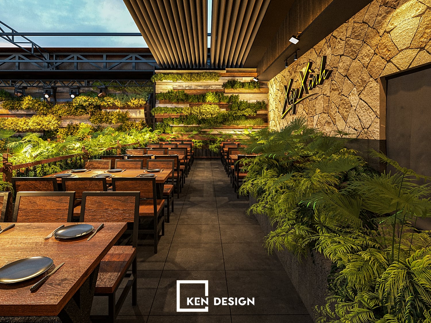 Thiet Ke Nha Hang Beer Garden Xap Xinh Tai Hai Phong Phong Cach Tropical Industrial 17