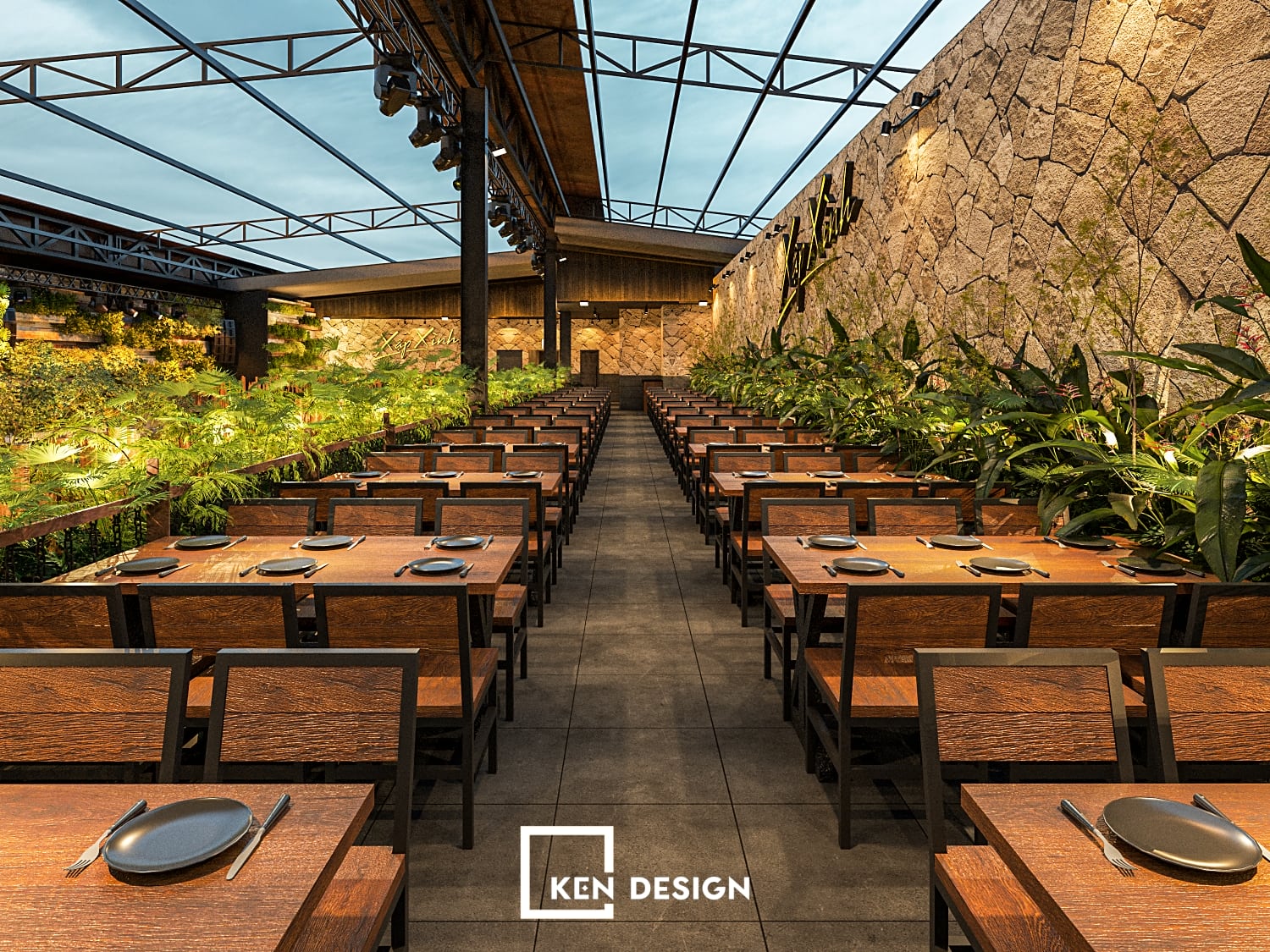 Thiet Ke Nha Hang Beer Garden Xap Xinh Tai Hai Phong Phong Cach Tropical Industrial 19