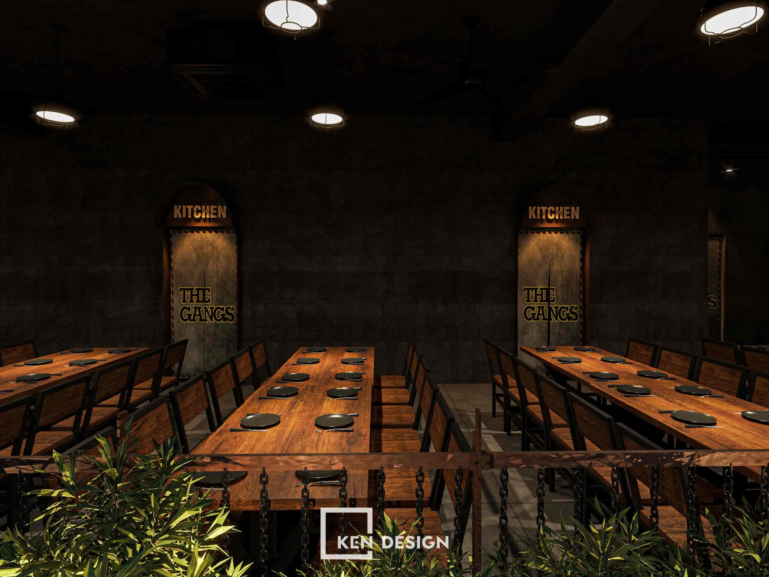 Thiết kế nh&agrave; h&agrave;ng The Gangs Airport tại G&ograve; Vấp