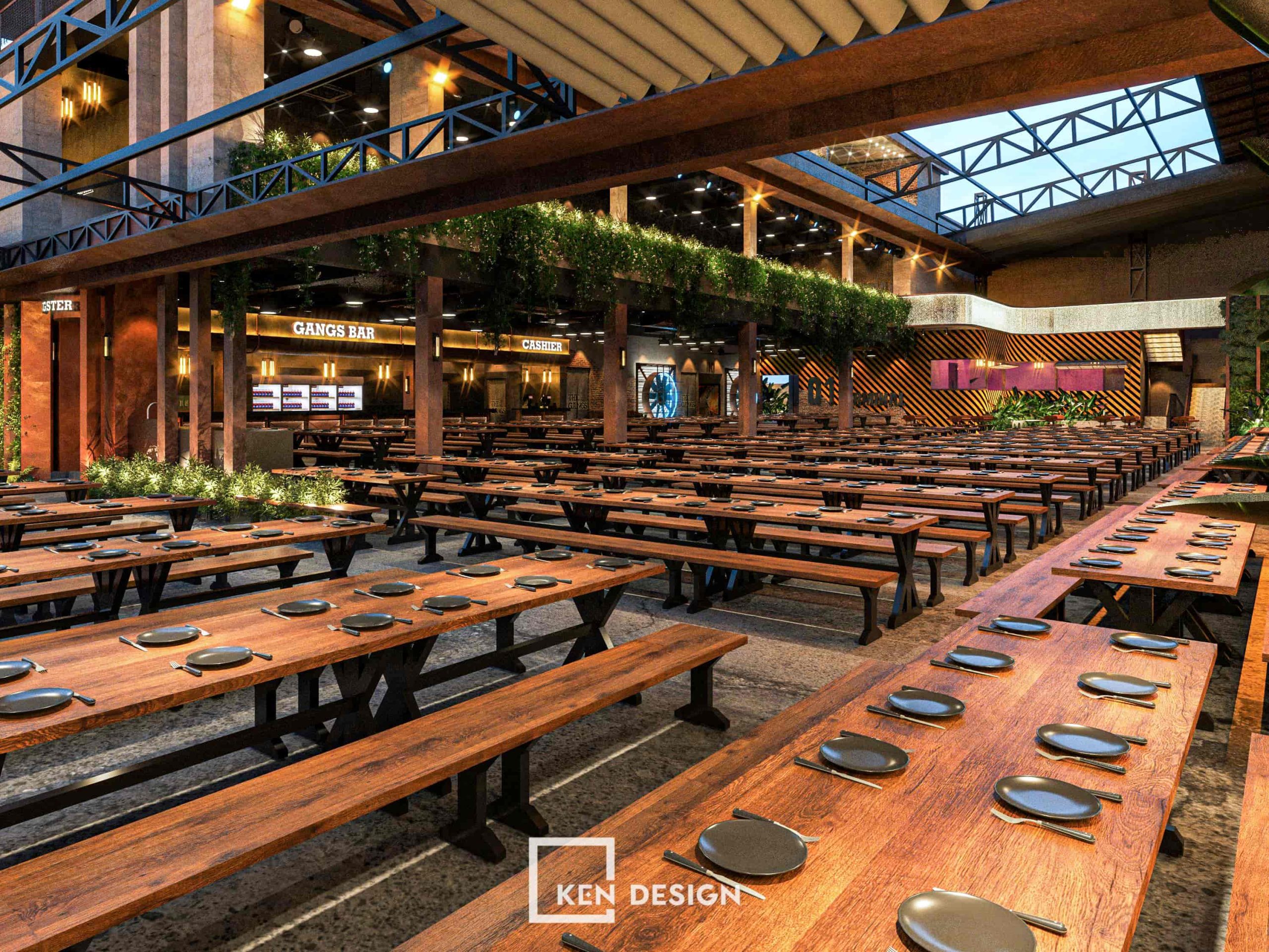 Thiết kế nh&agrave; h&agrave;ng The Gangs Airport tại G&ograve; Vấp