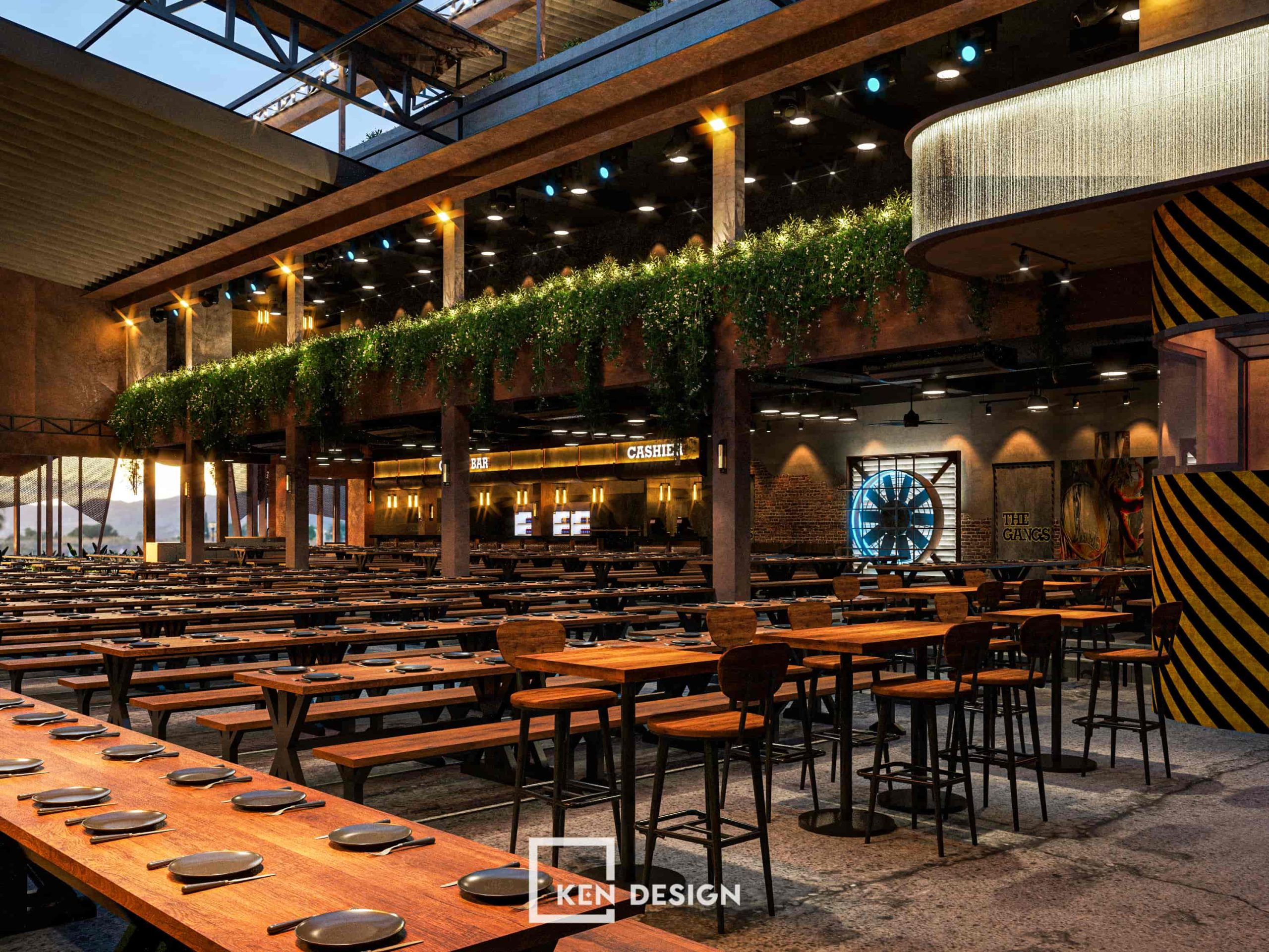 Thiết kế nh&agrave; h&agrave;ng The Gangs Airport tại G&ograve; Vấp