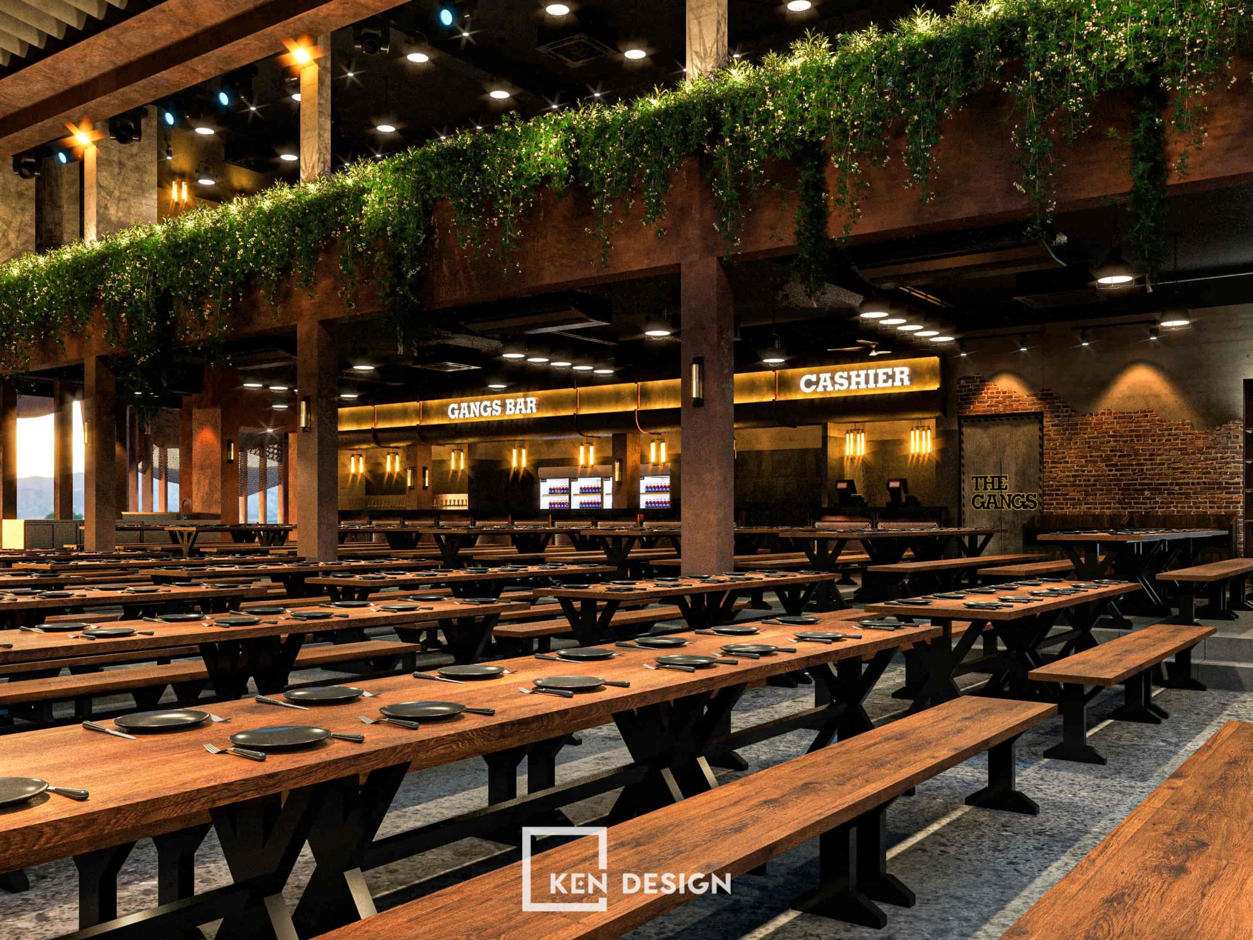 Thiết kế nh&agrave; h&agrave;ng The Gangs Airport tại G&ograve; Vấp