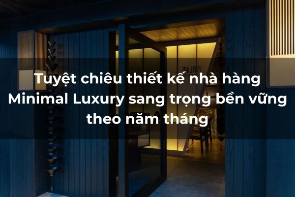 thiết kế nhà hàng Minimal Luxury sang trọng bền vững